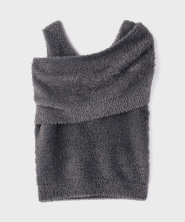 GRACE CONTINENTAL オフタートルニットトップ グレー