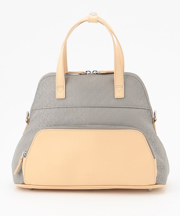 Y'SACCS モノグラムジャカード　ハーフムーン2WAYトート グレージュ