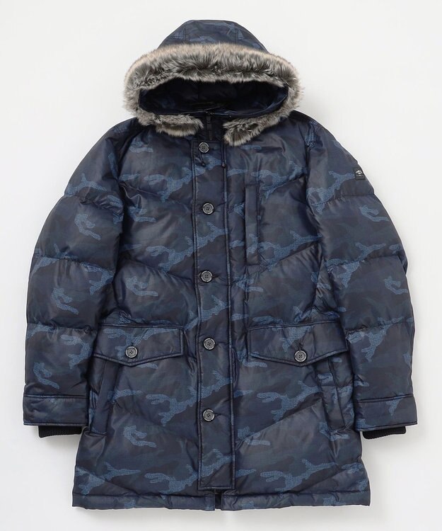 JOSEPH ABBOUD MOUNTAIN 【ECOファー/撥水/9ポケット】カモフラージュ ダウン コート ネイビー系6