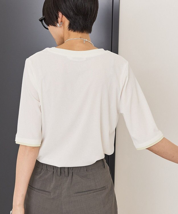 AMERICAN HOLIC シアーリブ配色プルオーバー Off White