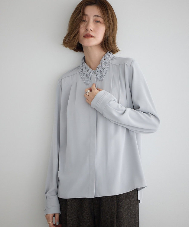 YECCA VECCA 2wayレース襟ブラウス Gray