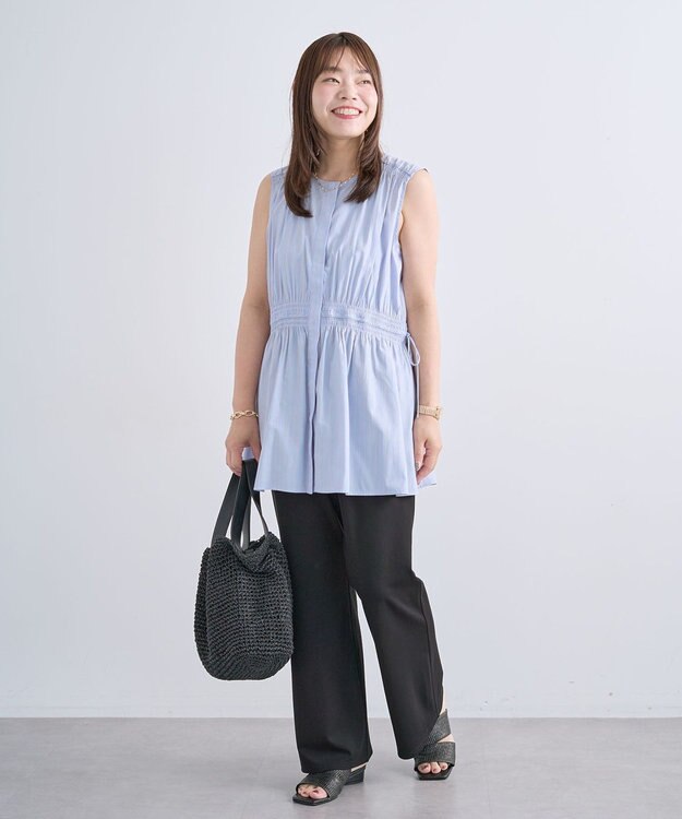 Green Parks カットフレアパンツ Black