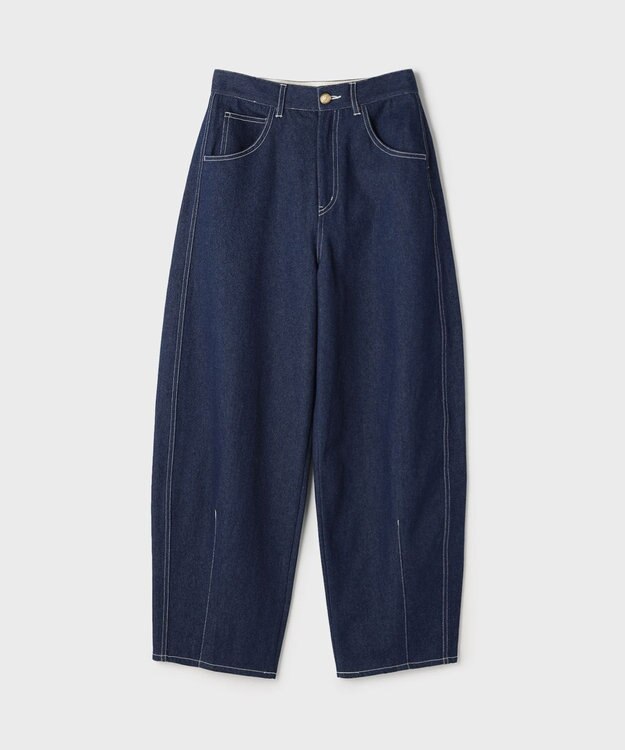 GRACE CONTINENTAL サイド切替バレルパンツ インディゴ