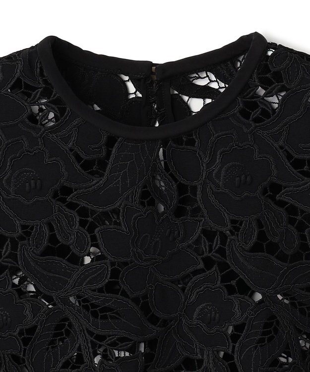 BEIGE， CITRINE / エンブロイダリーレースノースリーブブブラウス Black
