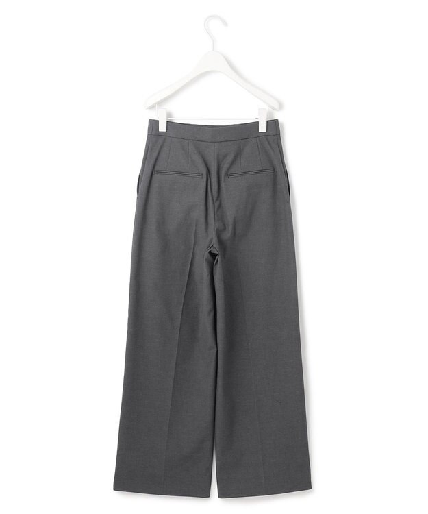 ICB L 【接触冷感・UVケア・撥水・洗える】LooseWeave  スカートレイヤードワイドパンツ チャコール系