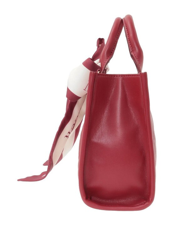 Maison de FLEUR スカーフ付きリボンキルティングスクエアトート Red