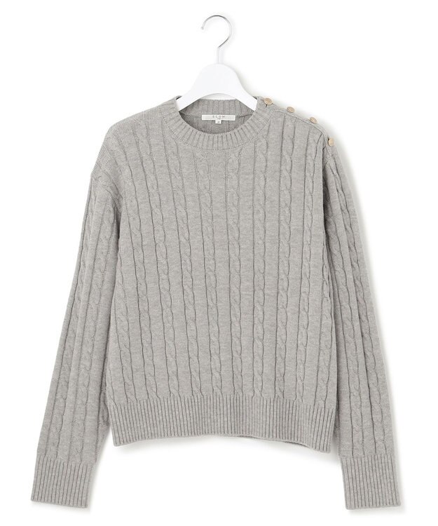 23区 S 【SLOW/一部店舗限定】ハイバルコットンブレンド ニット ライトグレー系
