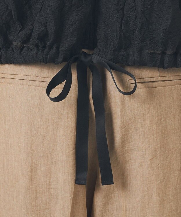 23区 S 【GOLD LABEL】シアーリンクル ブラウス ブラック系