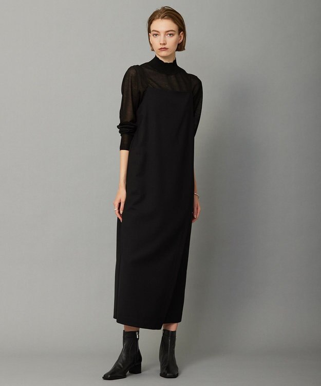 ICB 【洗える】ヴィスコースシアー ハイネックプルオーバー ブラック系