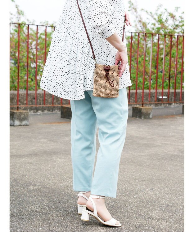 IBIZA ラフィア　スマートフォンポシェット 濃茶