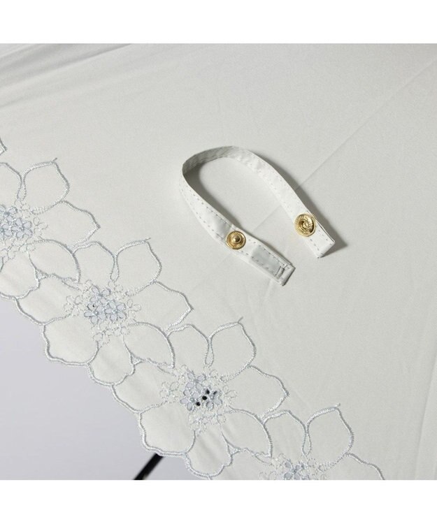 UNBILLION cache nez / グレースフラワー刺繍ショートパラソル ホワイト