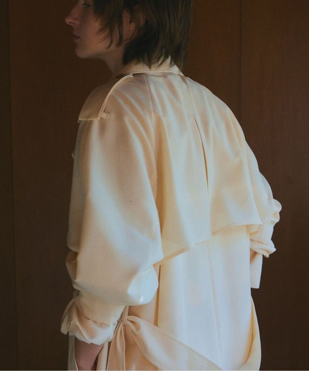 NAVE 【ReNAVE・セットアップ可/撥水加工/防シワ】ポリエステルタッサー コート アイボリー系