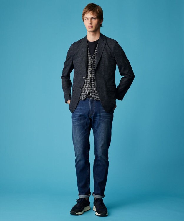 JOSEPH ABBOUD 清涼感【弱撥水/イージーケア/軽量/ストレッチ】クールピケ ジャケット ネイビー系