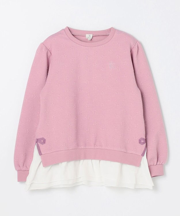 組曲 KIDS 【150-160㎝】フラワーキルト トレーナー ラベンダー