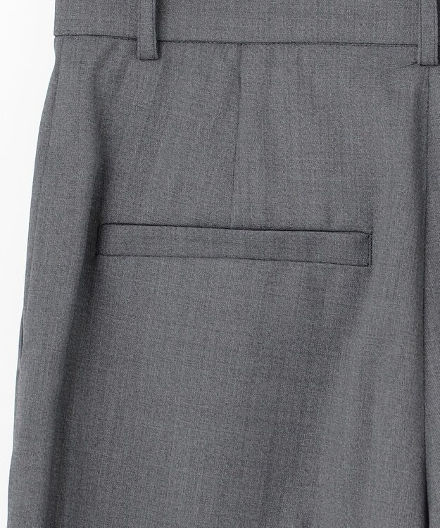 自由区 【洗える】TWラチネストレッチワイド パンツ グレー