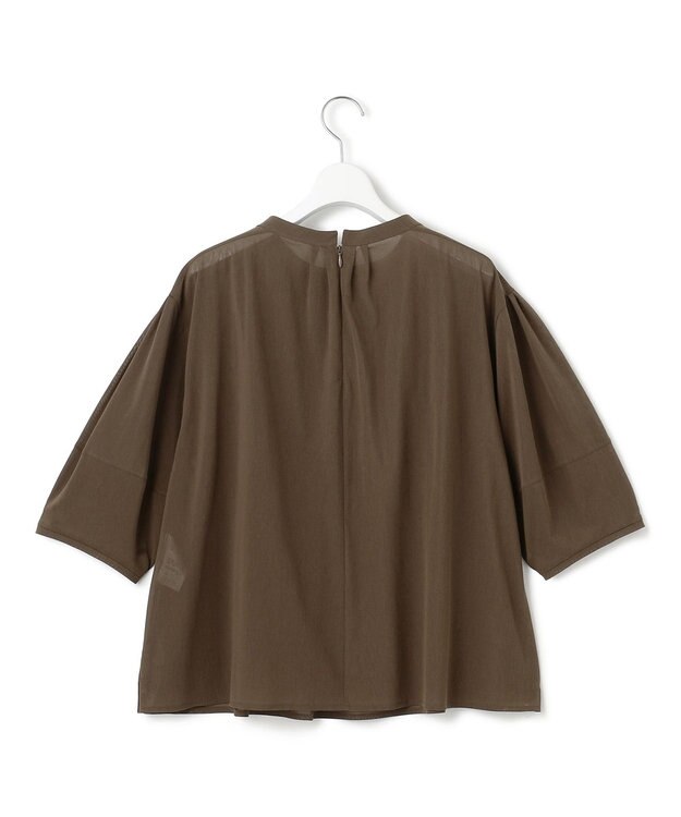 23区 S 【洗える】クリアトリコットジャージー ギャザーフォルム カットソー カーキ系