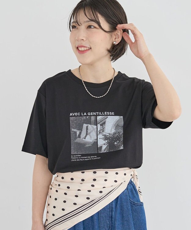 Green Parks アソート柄フォトＴシャツ Black
