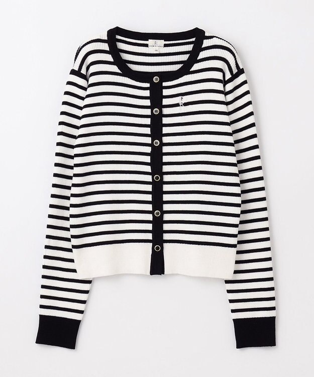 組曲 KIDS 【150-160cm】ボーダーカーディガン ブラック系1