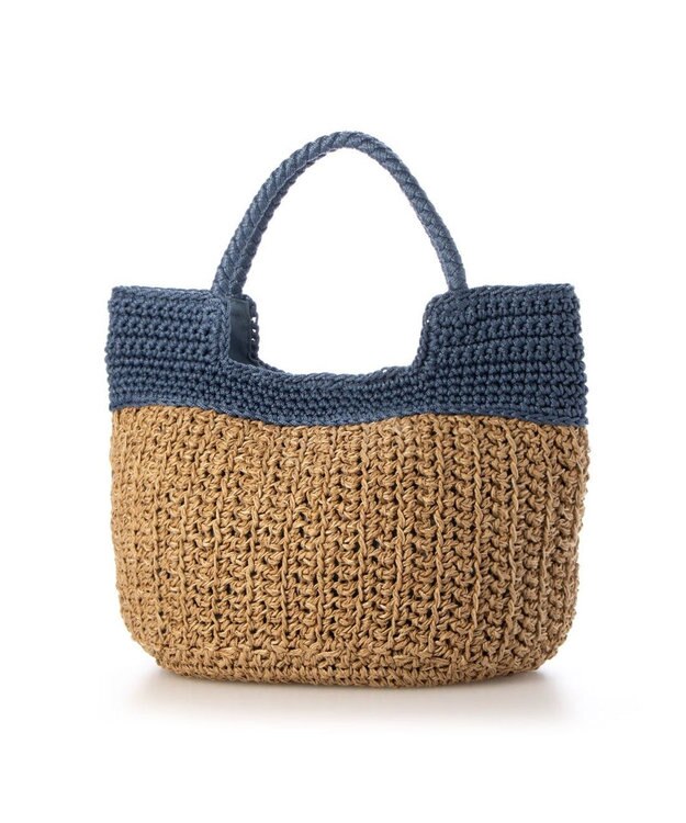 UNBILLION カシュカシュ cachecache / 切り替え編みクロッシェ2wayミニトート ブルー