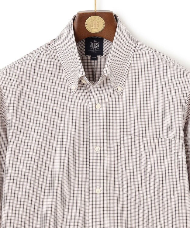 J.PRESS MEN 【PREMIUM PLEATS / 形態安定】タッタソールチェック シャツ / B.D. ベージュ系3