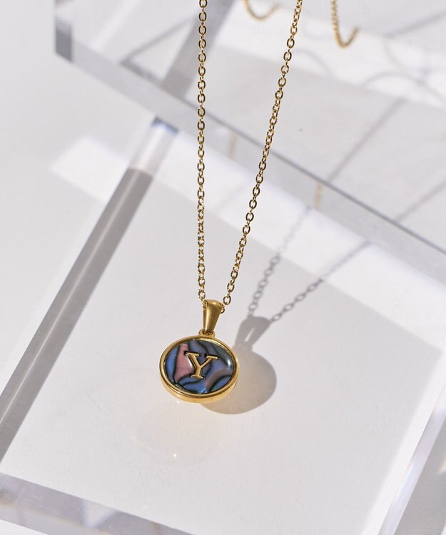 AMERICAN HOLIC ステンレスラウンドイニシャルネックレス Y