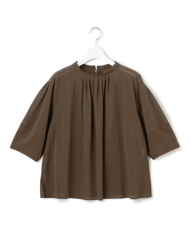 23区 S 【洗える】クリアトリコットジャージー ギャザーフォルム カットソー カーキ系