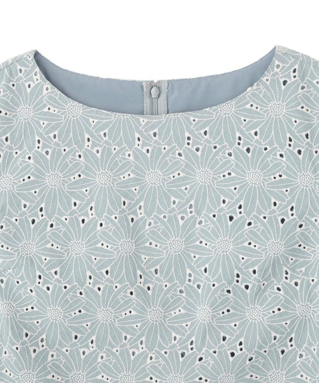 YECCA VECCA フラワーレースブラウス Light Blue