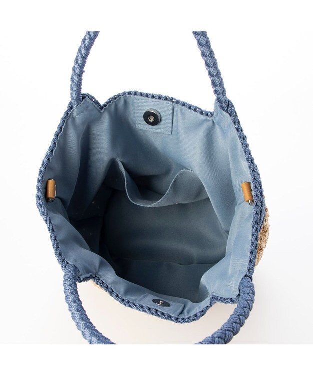 UNBILLION カシュカシュ cachecache / 切り替え編みクロッシェ2wayミニトート ブルー