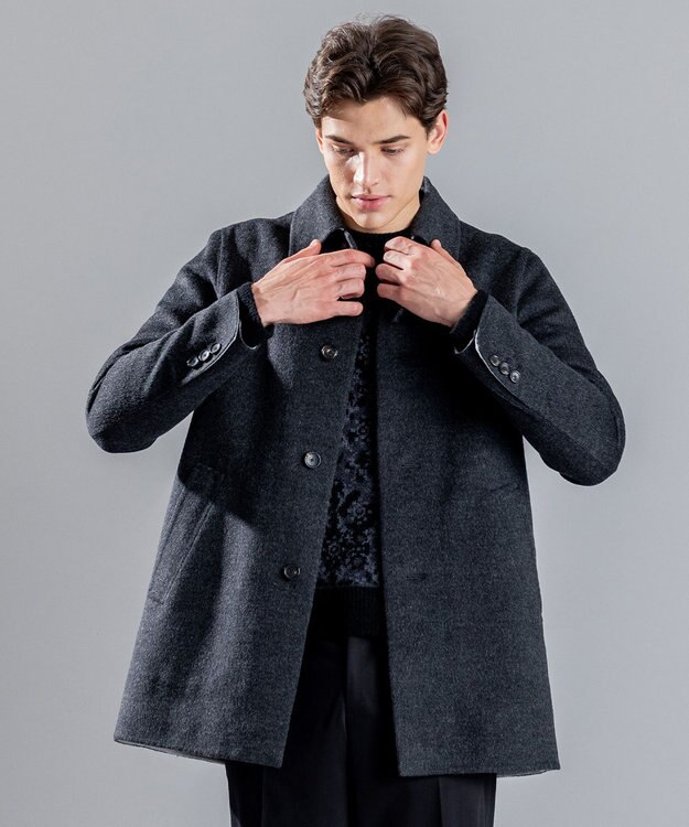 JOSEPH HOMME DOUBLE FACE CASHMERE BALMACHAN COAT グレー系