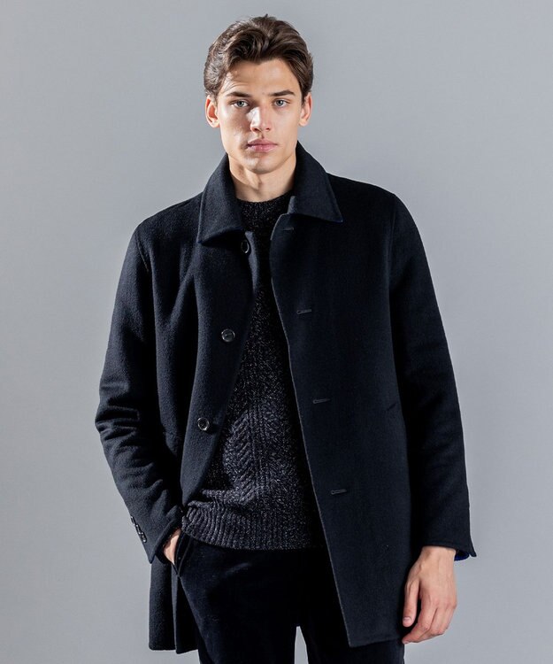 JOSEPH HOMME DOUBLE FACE CASHMERE BALMACHAN COAT ブラック系
