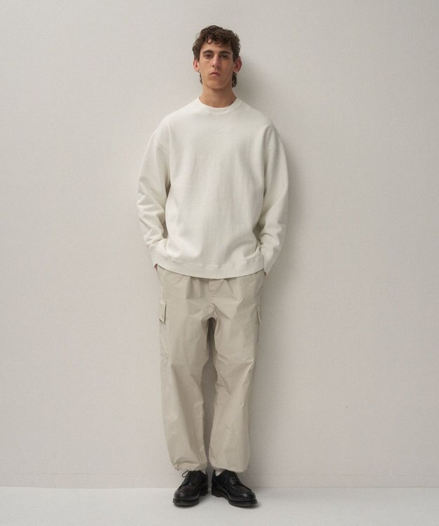 ATON GARMENT DYED URAKE | オーバーサイズスウェットシャツ - UNISEX WHITE