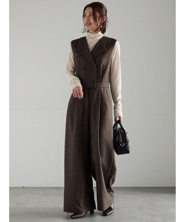 Te chichi ツイーディーダブルコンビネゾン ブラウン