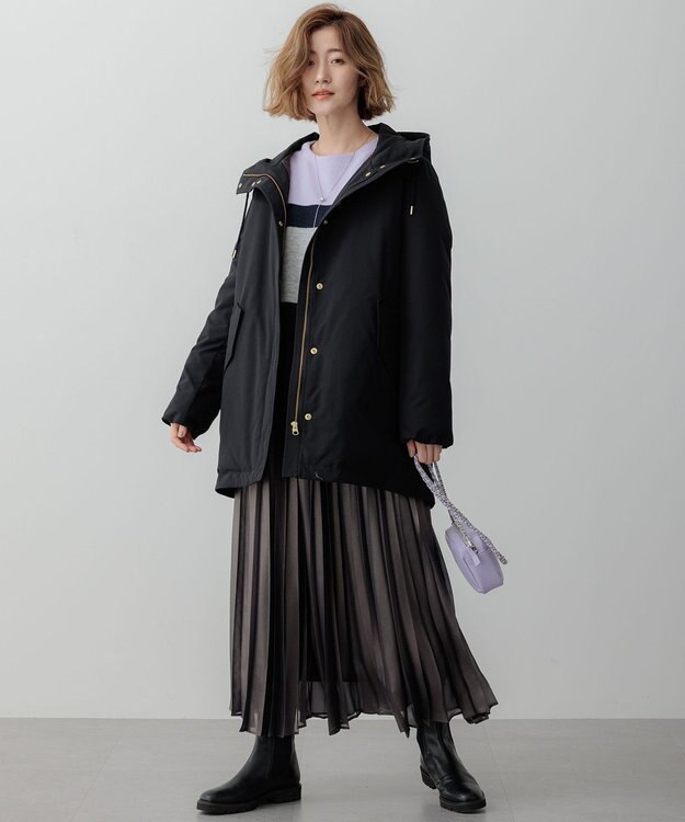 23区 S 【Oggi1月号掲載/洗える】ウールカシミヤ カラーブロック ニット ライラック系