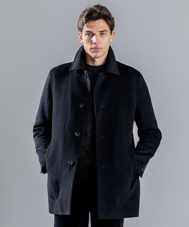 JOSEPH HOMME DOUBLE FACE CASHMERE BALMACHAN COAT ブラック系
