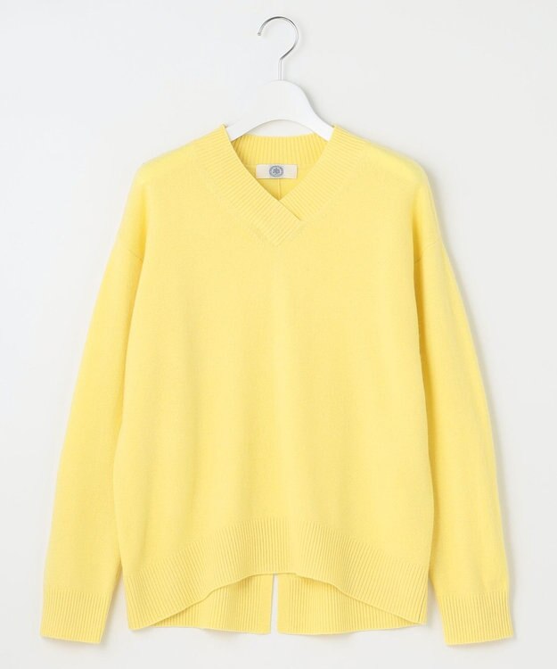 J.PRESS LADIES L 【洗える・WEB限定カラーあり】CASHMERE BLEND Vネック ニット イエロー系