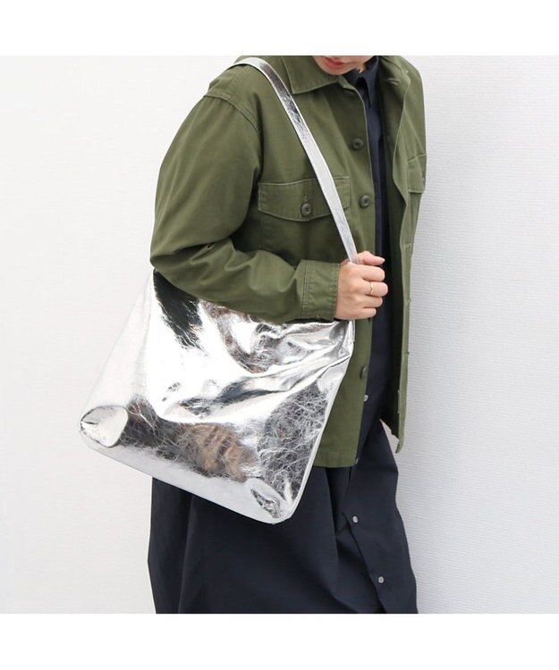 UNBILLION カシュカシュ cachecache / クラッシュメタリック2wayホーボーショルダー シルバー