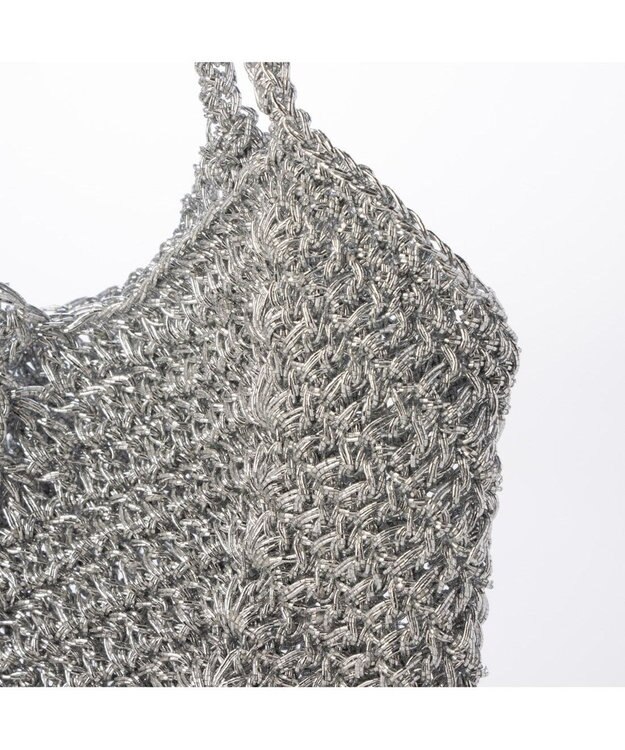 UNBILLION カシュカシュ cachecache / メタリック糸手編みポシェット シルバー