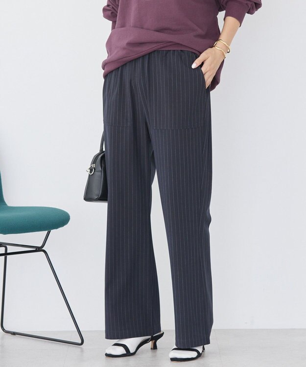 AMERICAN HOLIC 美・美・美ベイカーフレアパンツ Stripe Navy