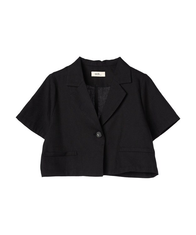 earth music&ecology リサイクルポリエステルブレンドショートシャツ Black