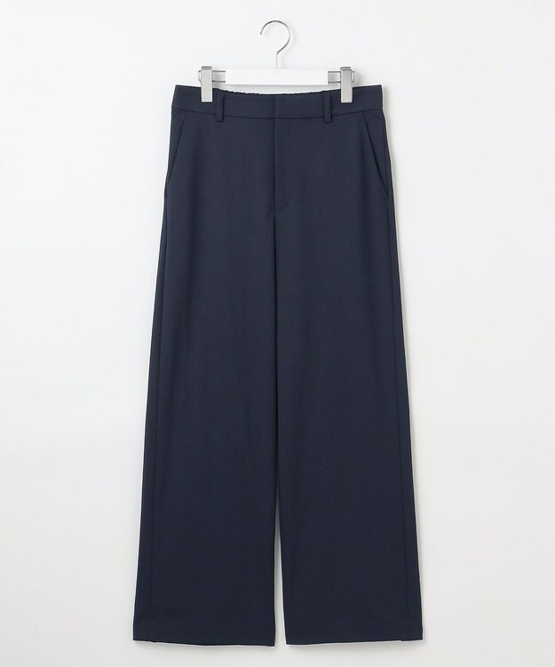 J.PRESS LADIES L 【洗える】リネンライクジャージー ワイド パンツ ネイビー系