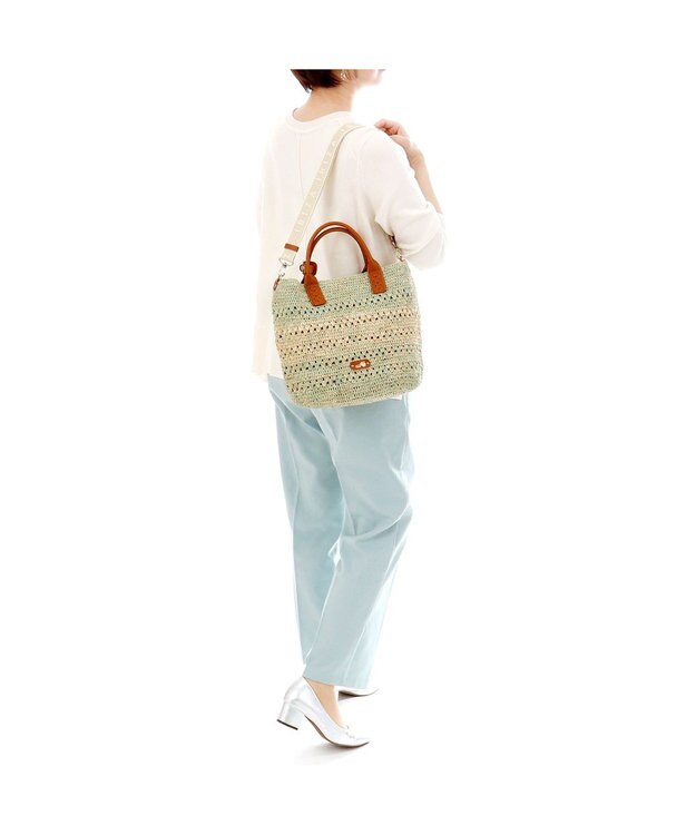 IBIZA ラフィア　2WAYバッグ エメラルドグリーン