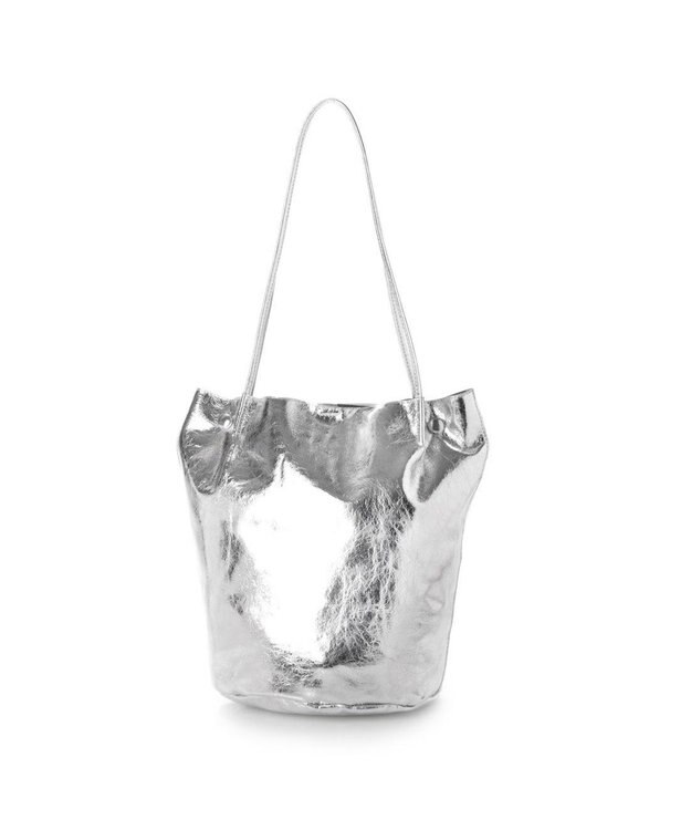 UNBILLION カシュカシュ cachecache / クラッシュメタリック肩入れバケツトートバッグ シルバー