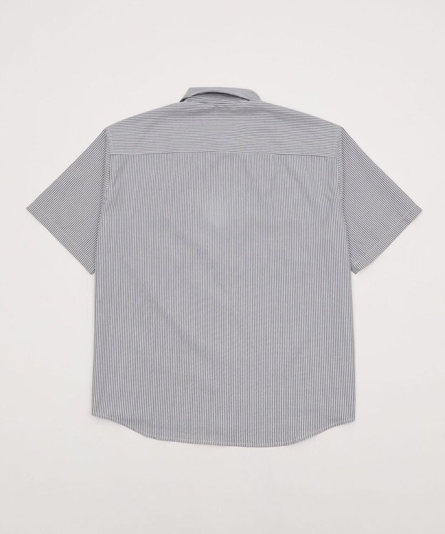 WEGO 【ユニセックス着用ITEM/MLサイズ展開】オックスフォードワッペンシャツ（SS） ブラックストライプ