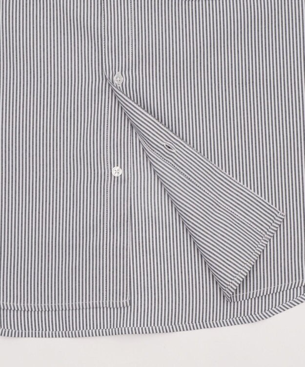 WEGO 【ユニセックス着用ITEM/MLサイズ展開】オックスフォードワッペンシャツ（SS） ブラックストライプ