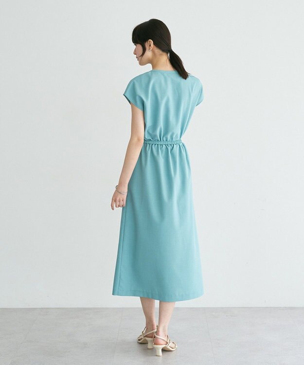 YECCA VECCA リネンライクスキッパーワンピース Green