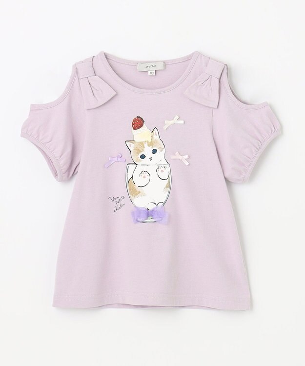 ANY KIDS 【mofusand×any FAM】半袖Tシャツ ラベンダー