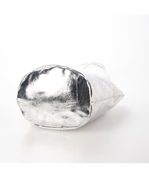 UNBILLION カシュカシュ cachecache / クラッシュメタリック肩入れバケツトートバッグ シルバー