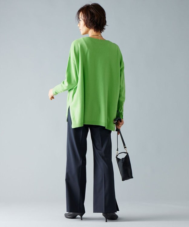 自由区 【洗える】T/R/Wストレッチストレート パンツ ネイビー系