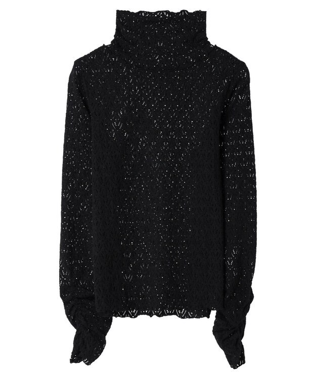 earth music&ecology 起毛レースハイネックインナー Black