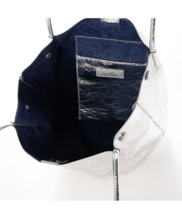 UNBILLION カシュカシュ cachecache / クラッシュメタリック肩入れバケツトートバッグ シルバー